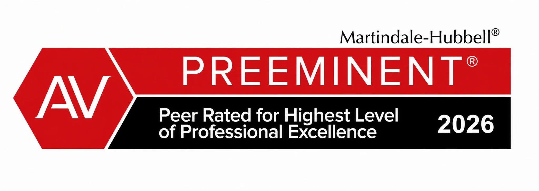 AV Preeminent criminal defense attorney award badge for Northern Utah lawyer Andrew McAdams 2026