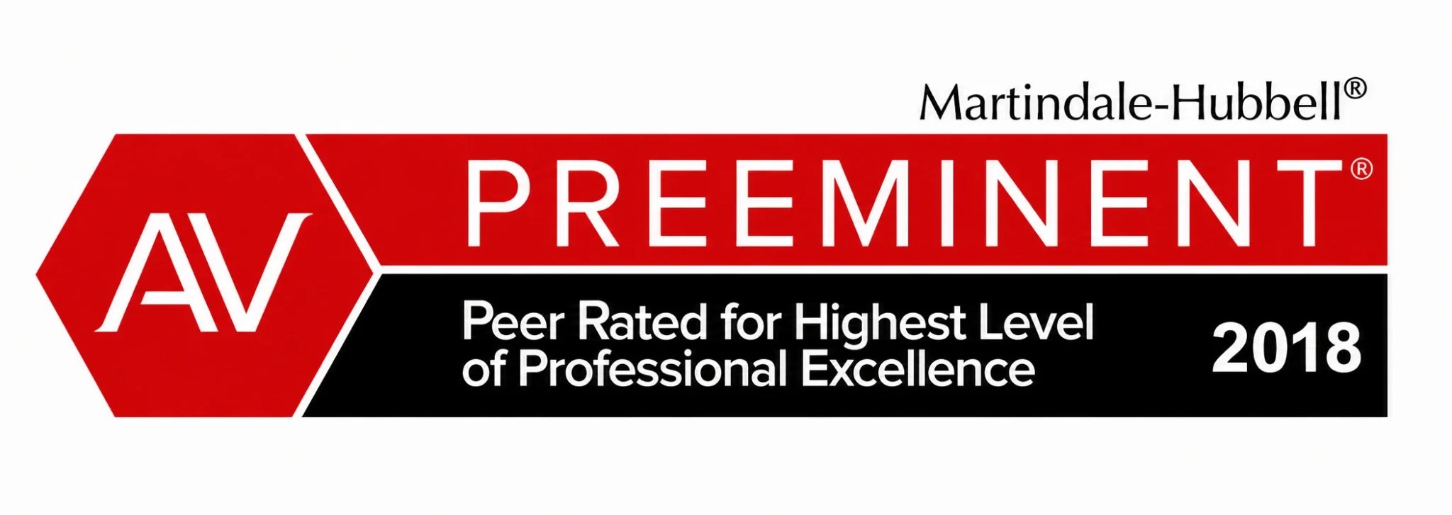 AV Preeminent criminal defense attorney award badge for Northern Utah lawyer Andrew McAdams 2018