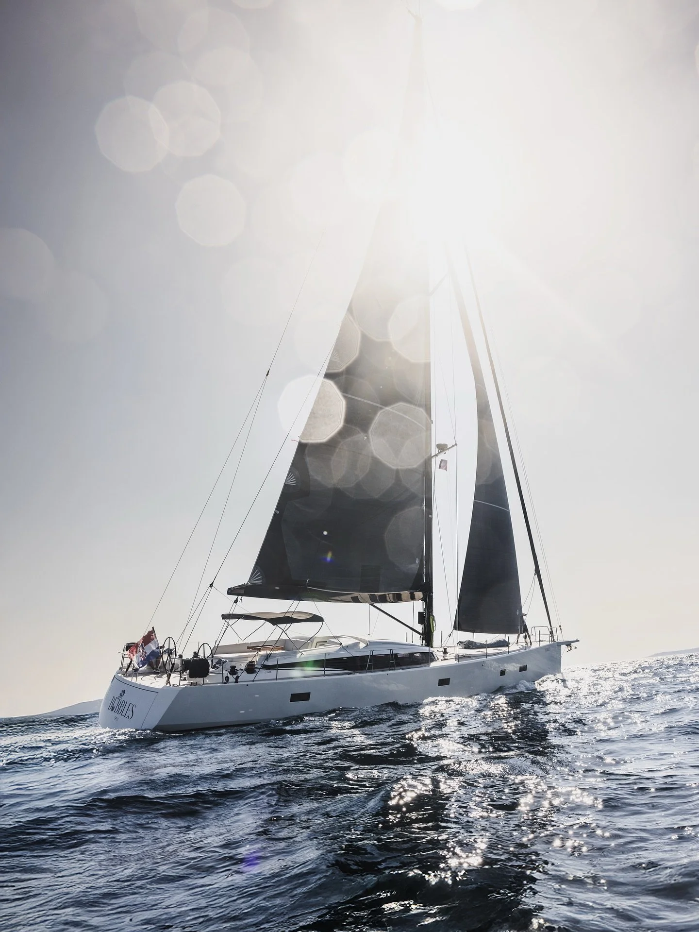 A day at sea filming the majestic CNB sailing yacht for our client #CNBYachts #SailingLife #LuxuryVisuals #OnBoardShoot #PremiumContent