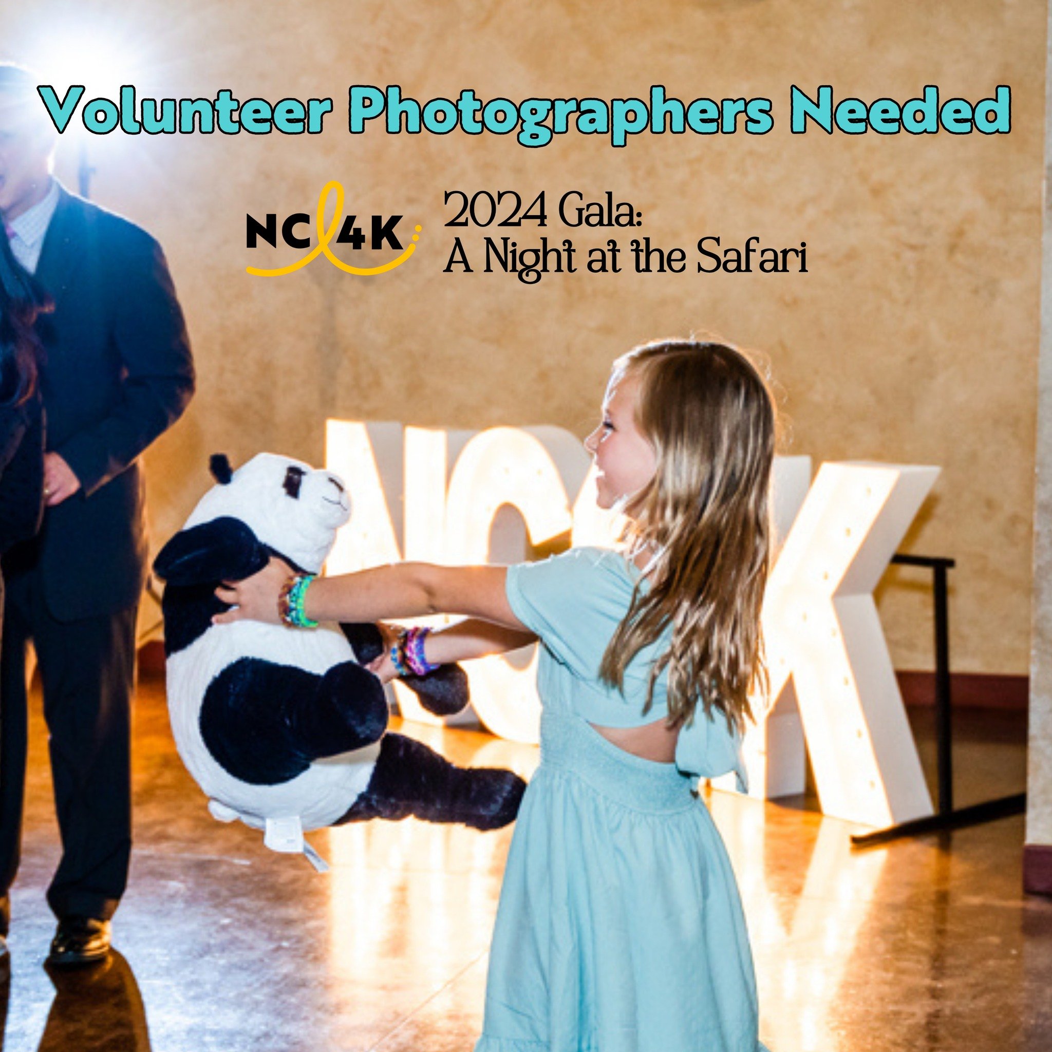 The 2024 NC4K Gala: A Night at the Safari is quickly approaching and we are looking for volunteer photographers to help capture all of the magical moments at this event. If you have a passion for photography and giving back to the community, we would