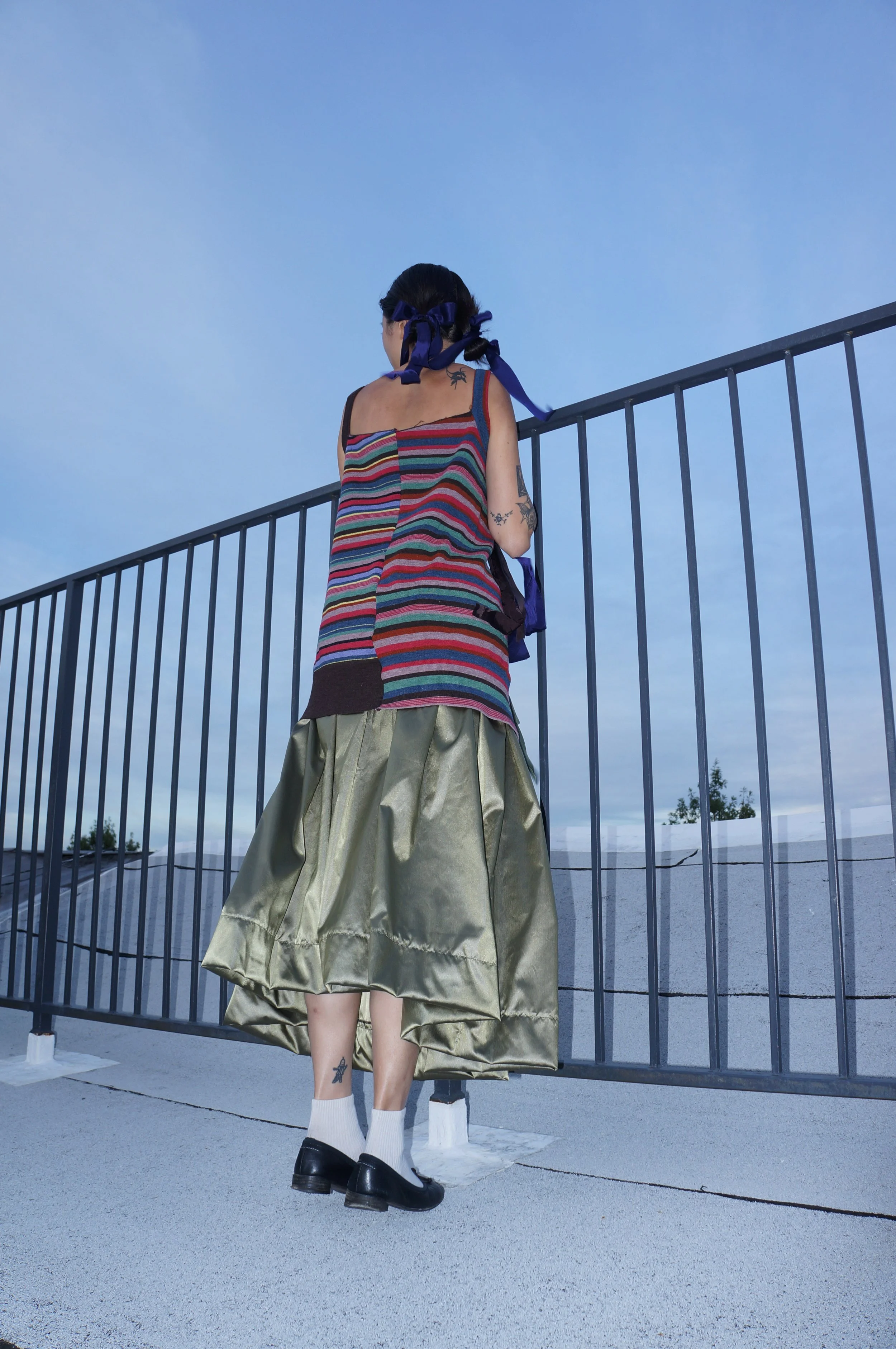 Olive Satin Skirt
