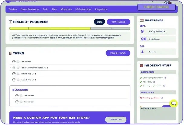 screen shot of the project planner tool in the Unified Commerce Suite