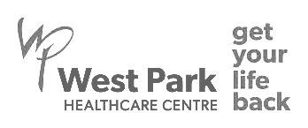 Logo for West Park Healthcare Centre with slogan 'get your life back'