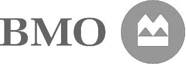 BMO logo with an abstract mountain symbol inside a circle.