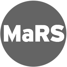 Gray circle with white text that reads 'MaRS'