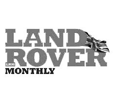 Land Rover logo with a silhouette of an animal, possibly a horse, integrated into the design.