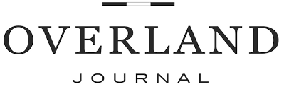 Logo for Overland Journal with black and white design