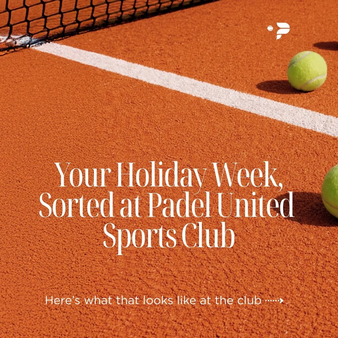 Your holiday week, sorted.

Holiday hours, kids clinics, adult programs, recovery sessions, and plenty of court time &mdash; all in one place at Padel United Sports Club.

See you at the club.

📍160 Broadway | Cresskill, NJ