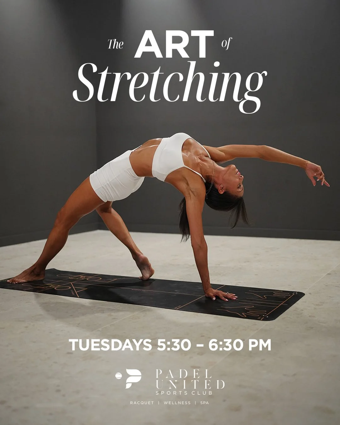Looking for a quiet way to feel better in your body?

✨ New at Padel United Sports Club ✨

The Art of Stretching with Cheri-Ann is a slow, intentional practice designed to release tension, improve mobility, and restore balance. Each session focuses o