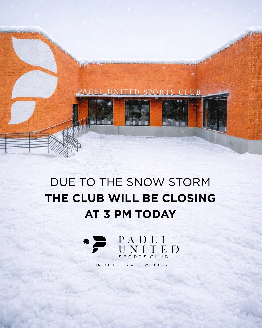 ⚠️ Storm Update ⚠️

Padel United Sports Club will be closed today from 3 PM due to weather conditions.
Opening updates will be shared as the storm progresses.

Stay safe and thank you for understanding 🤍