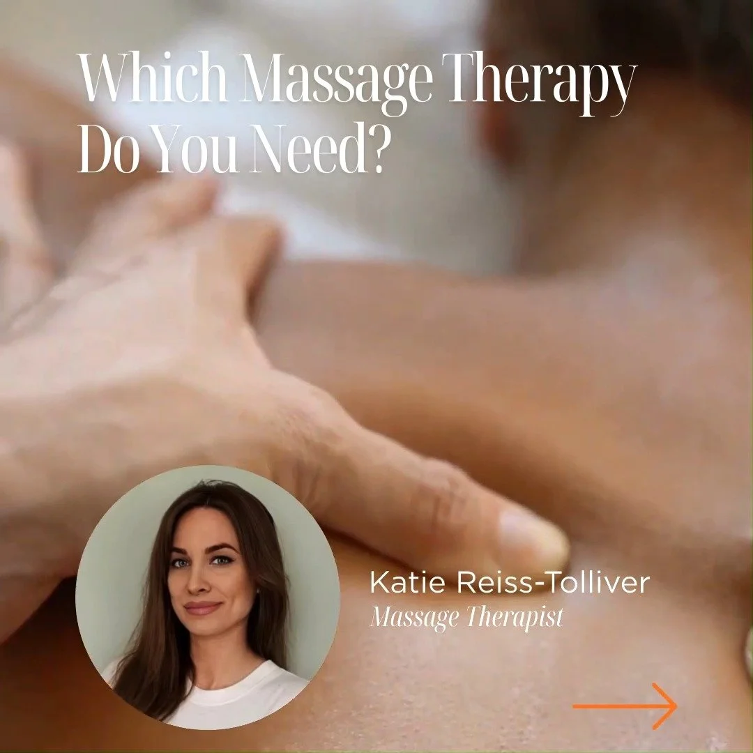 We have one goal: helping you feel better in your body.

Our massage therapist, Katie Reiss-Tolliver offers a range of 60-minute treatments to meet your body where it is with:

🌟 Sports performance massage
🌟 Orthopedic corrective bodywork 
🌟 Thera