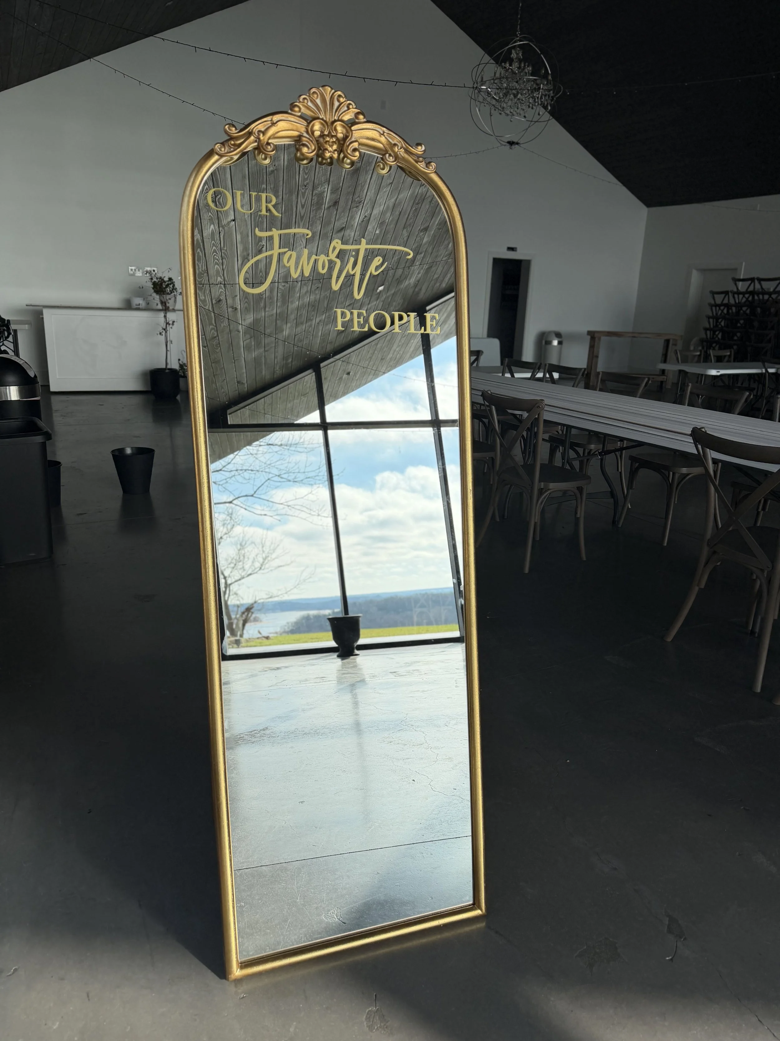 Large Gold Standing Mirror