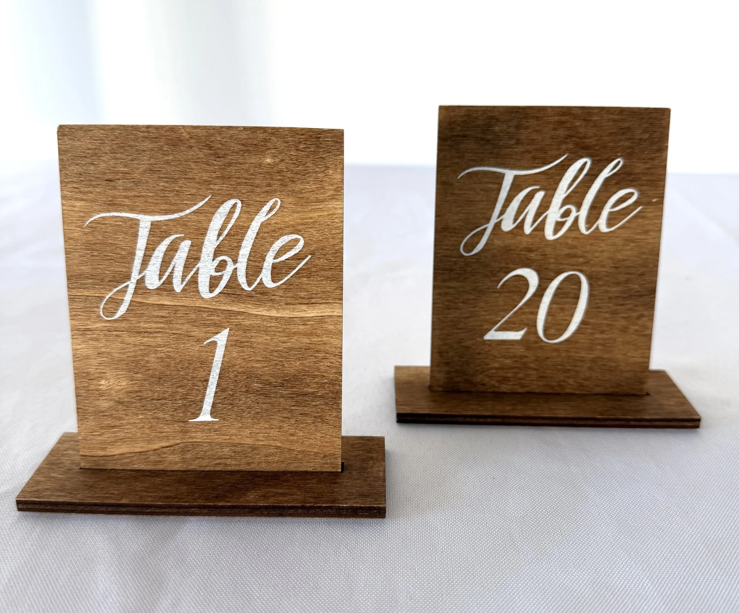 Wooden Table Numbers - 4 x 3