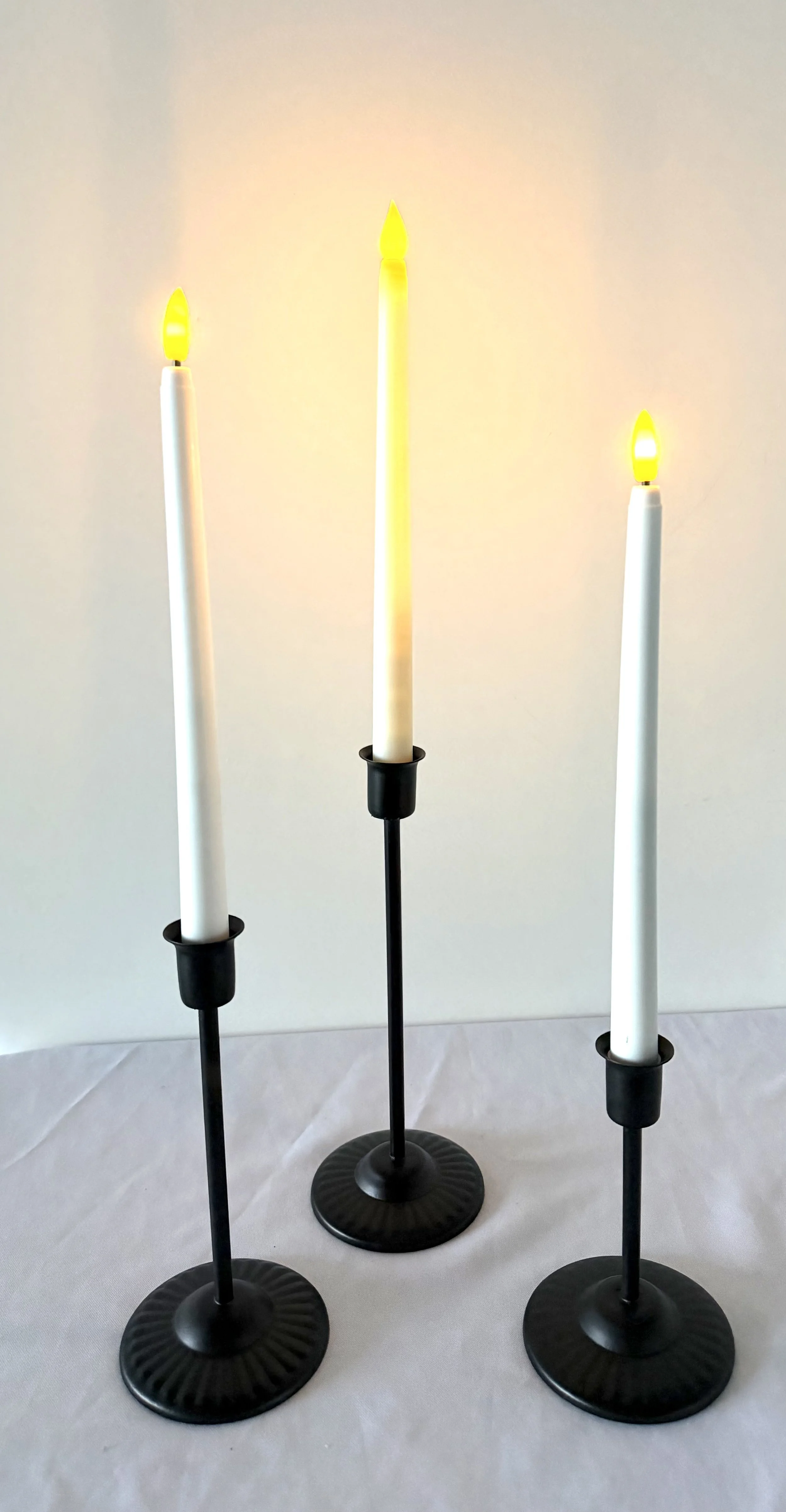 Black Taper Candle Holders - Three Sizes