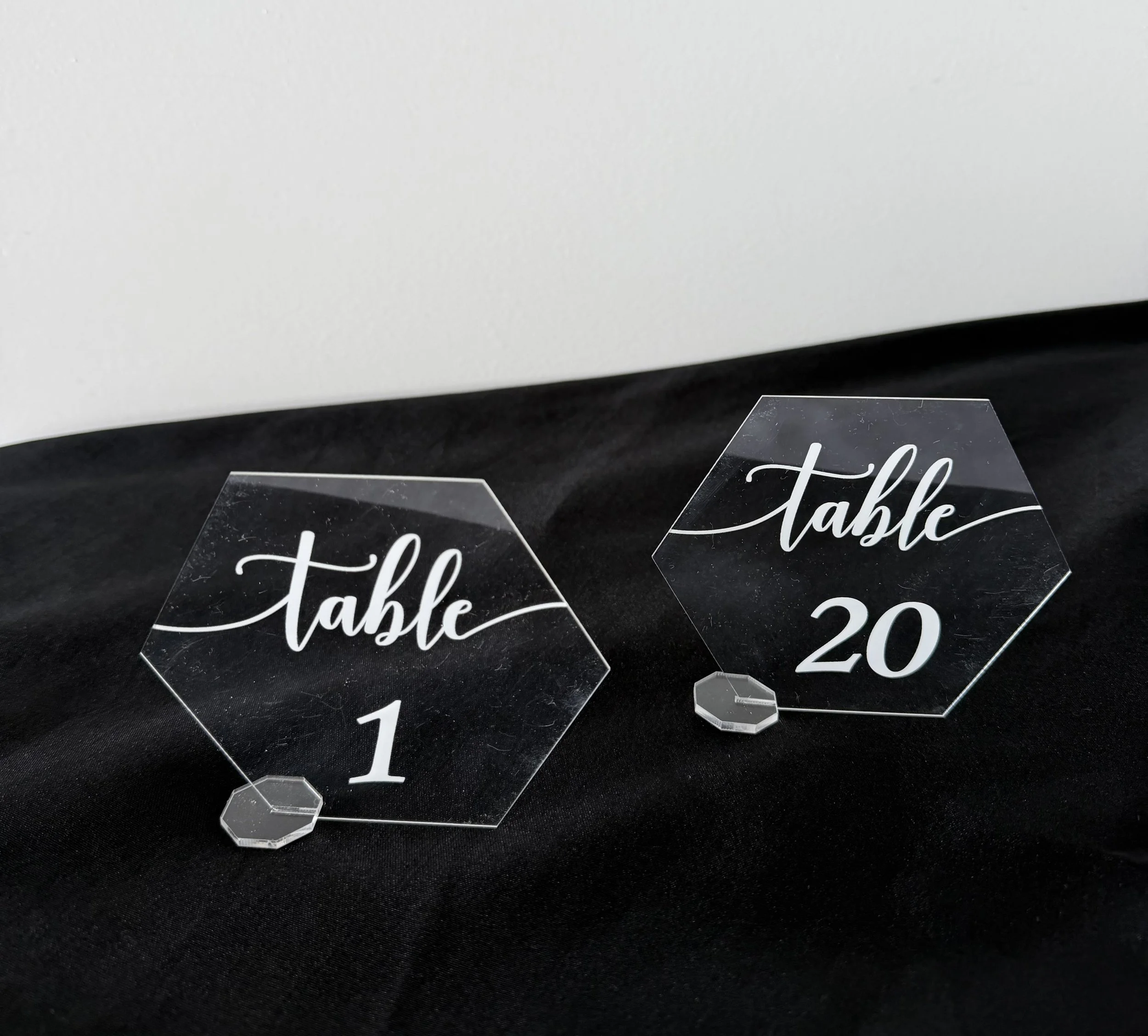 Acrylic Hexagon Table Numbers Set