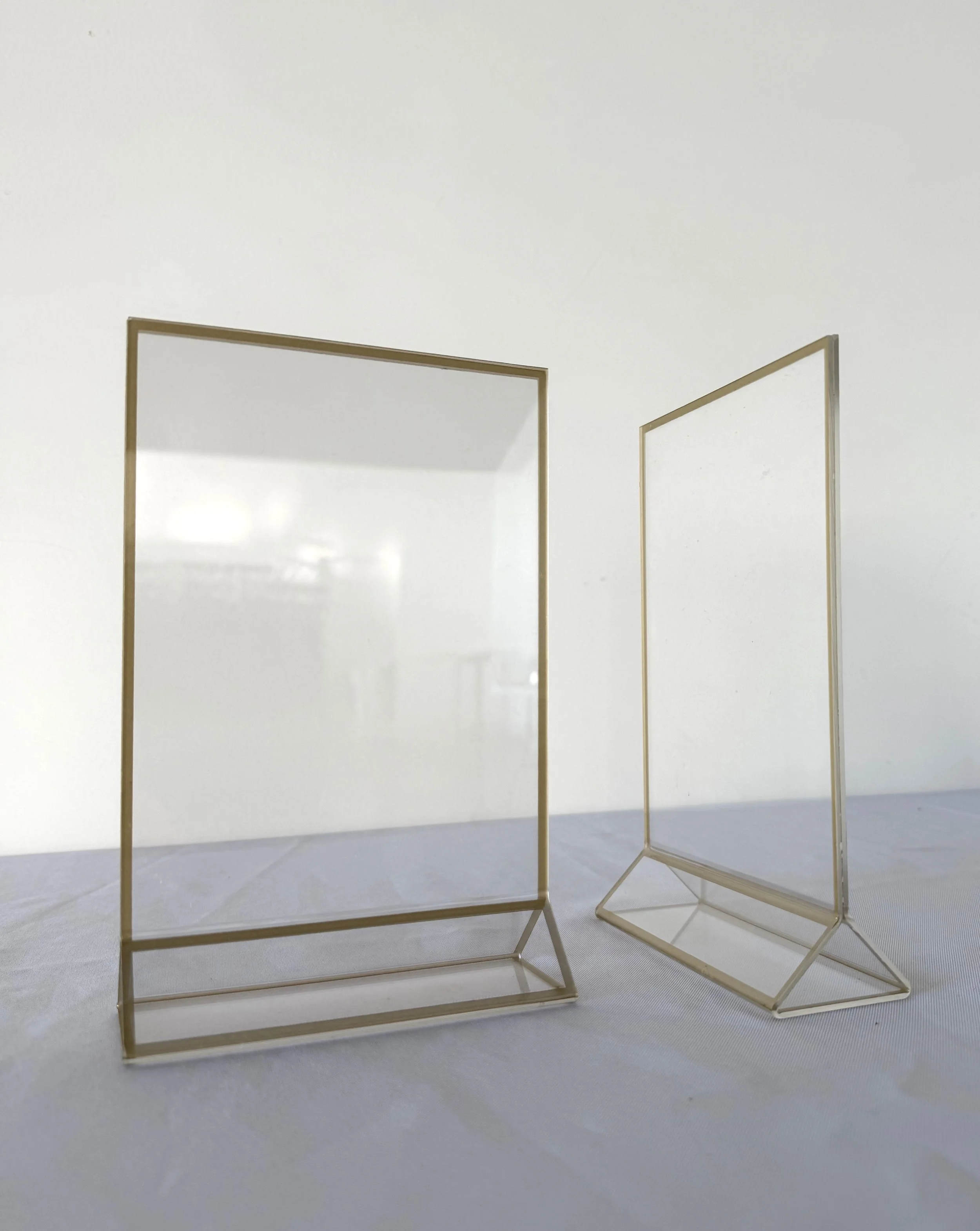 5 x 7 Acrylic with Gold Trim Picture or Table Number Holder