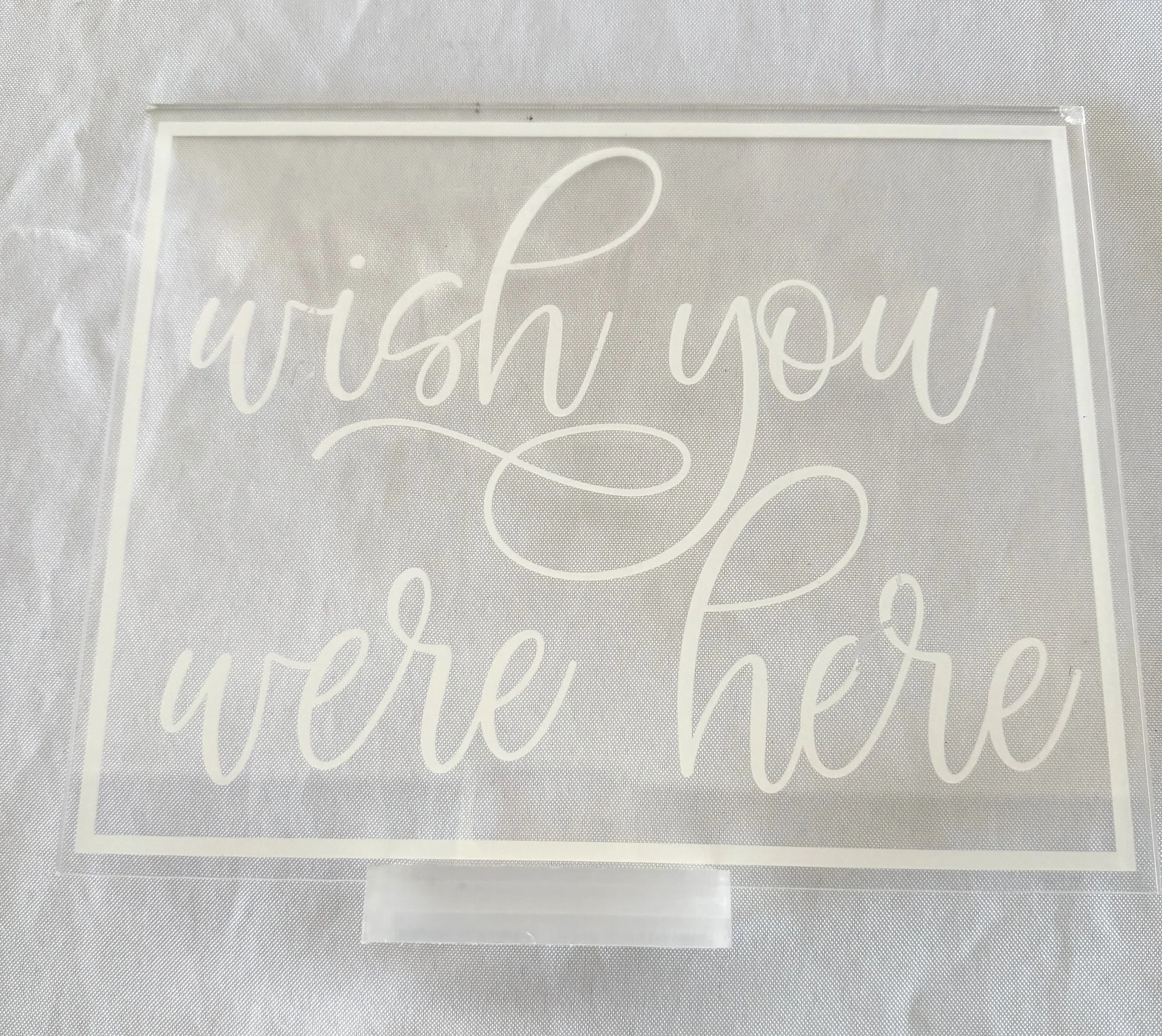 Memorial Sign - Acrylic with base - 1 available