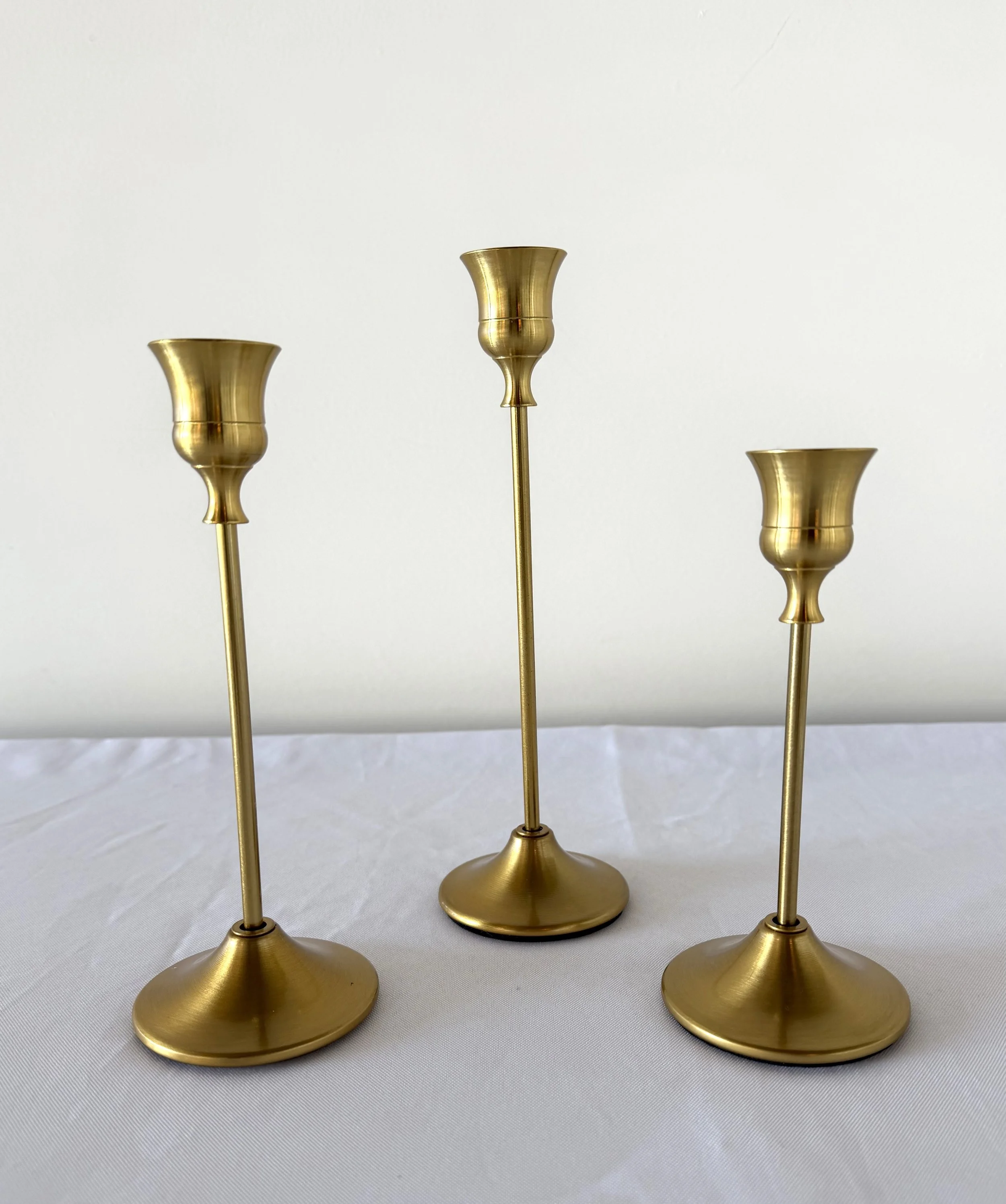 Gold Taper Candle Stick holders - Three sizes