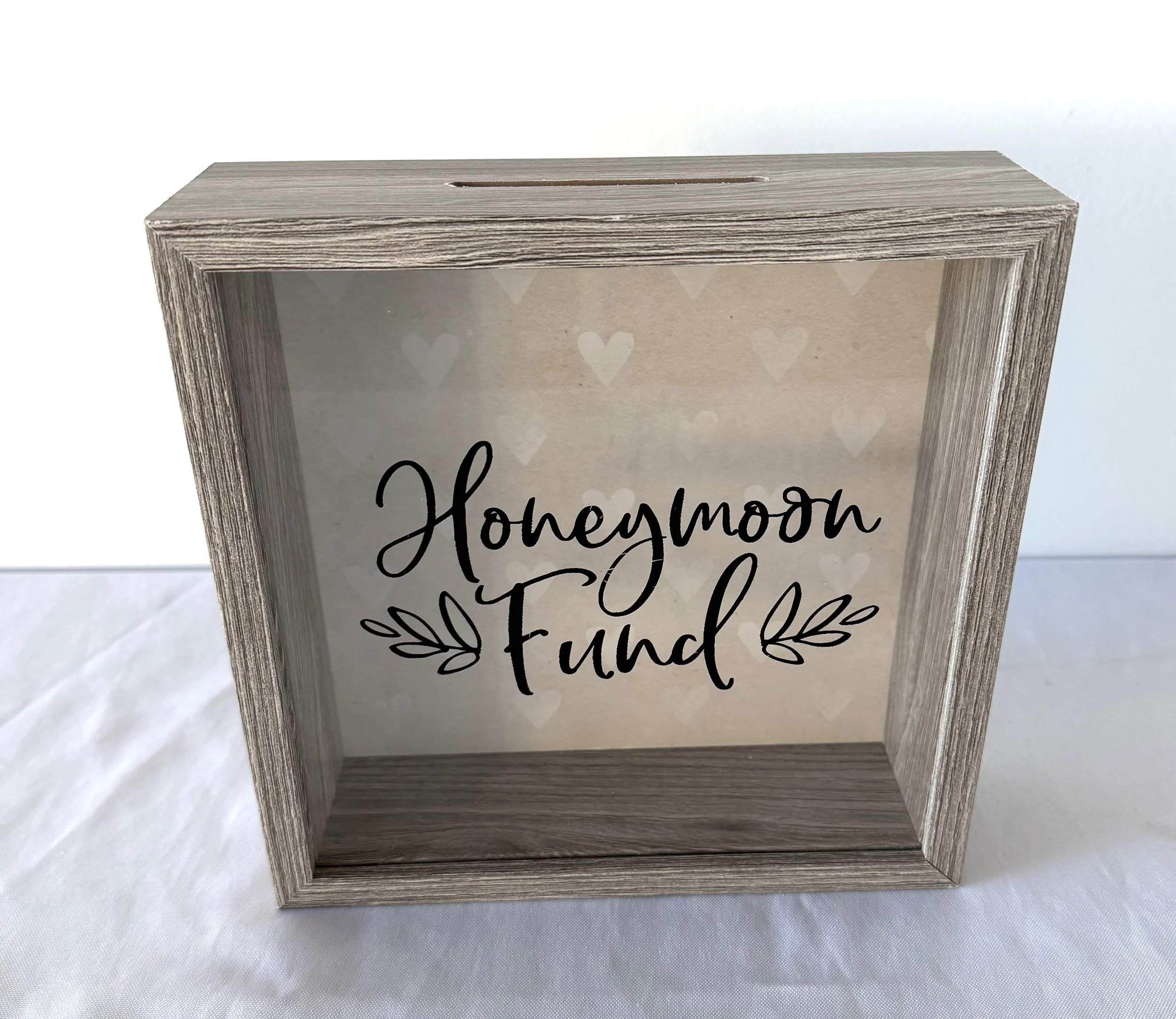 Honeymoon Fund Box - Wood Grain - 1 available