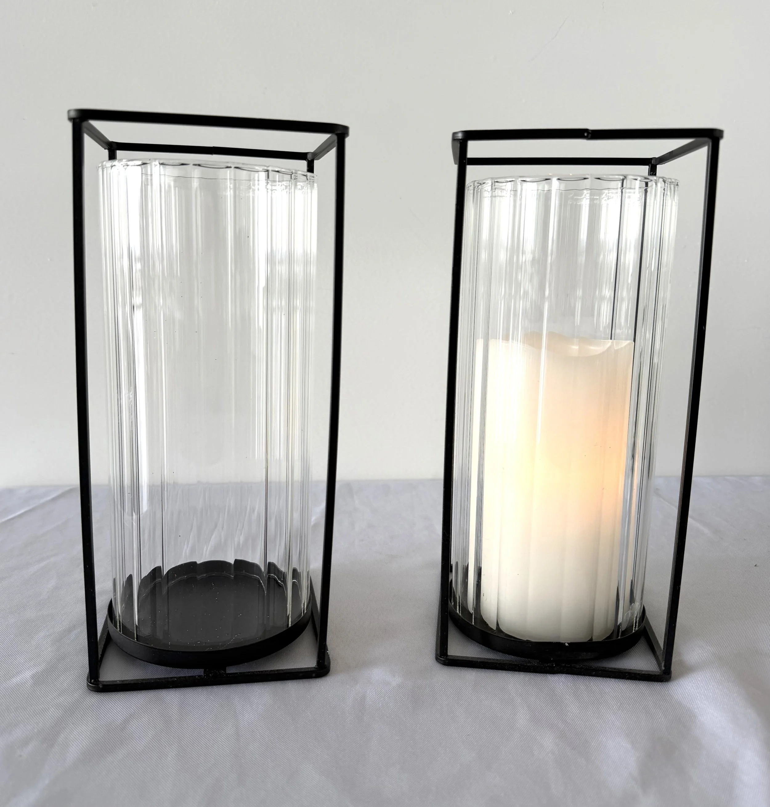 Metal and Glass Candle Holder or Table Decor