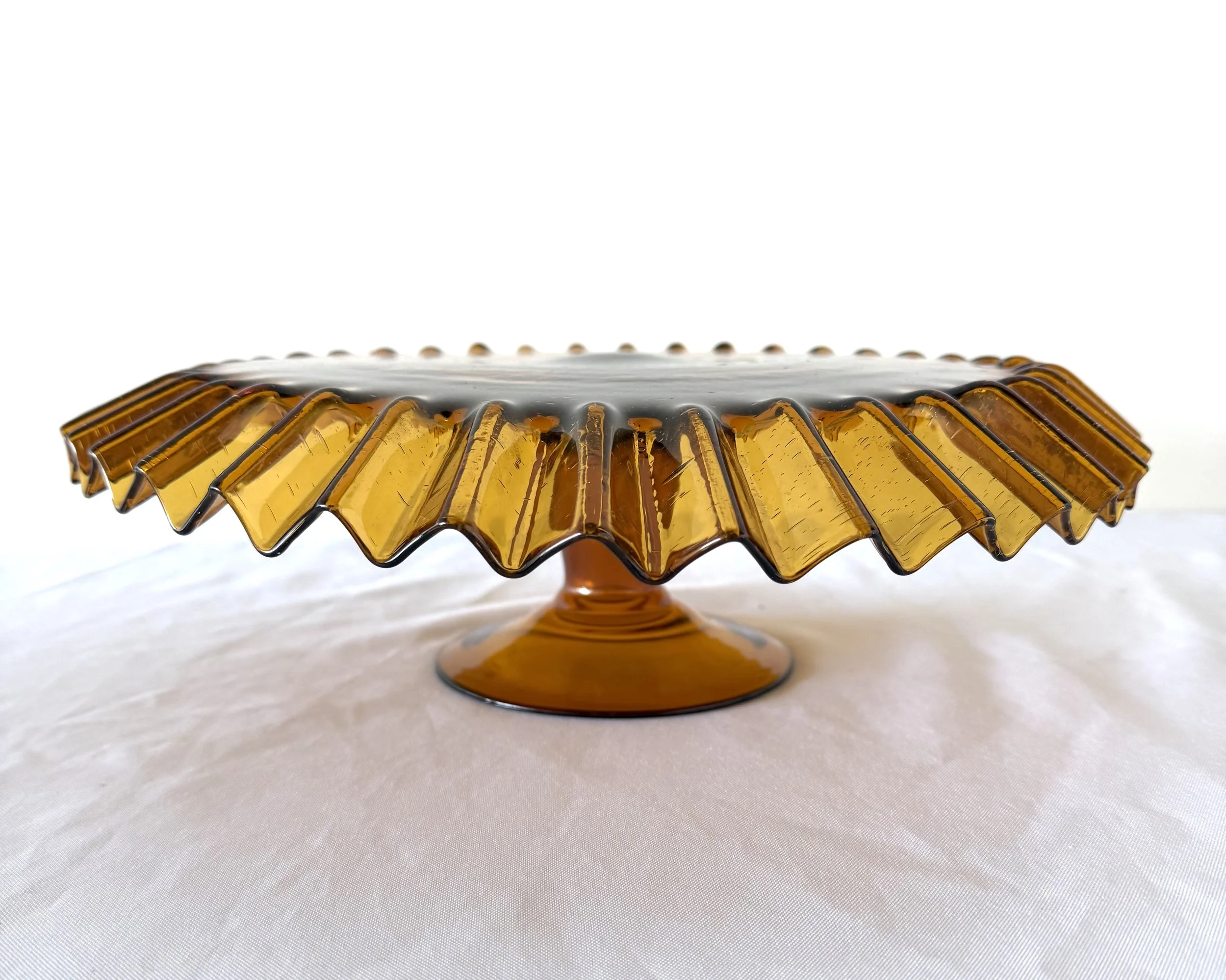 Amber Glass Cake Stand