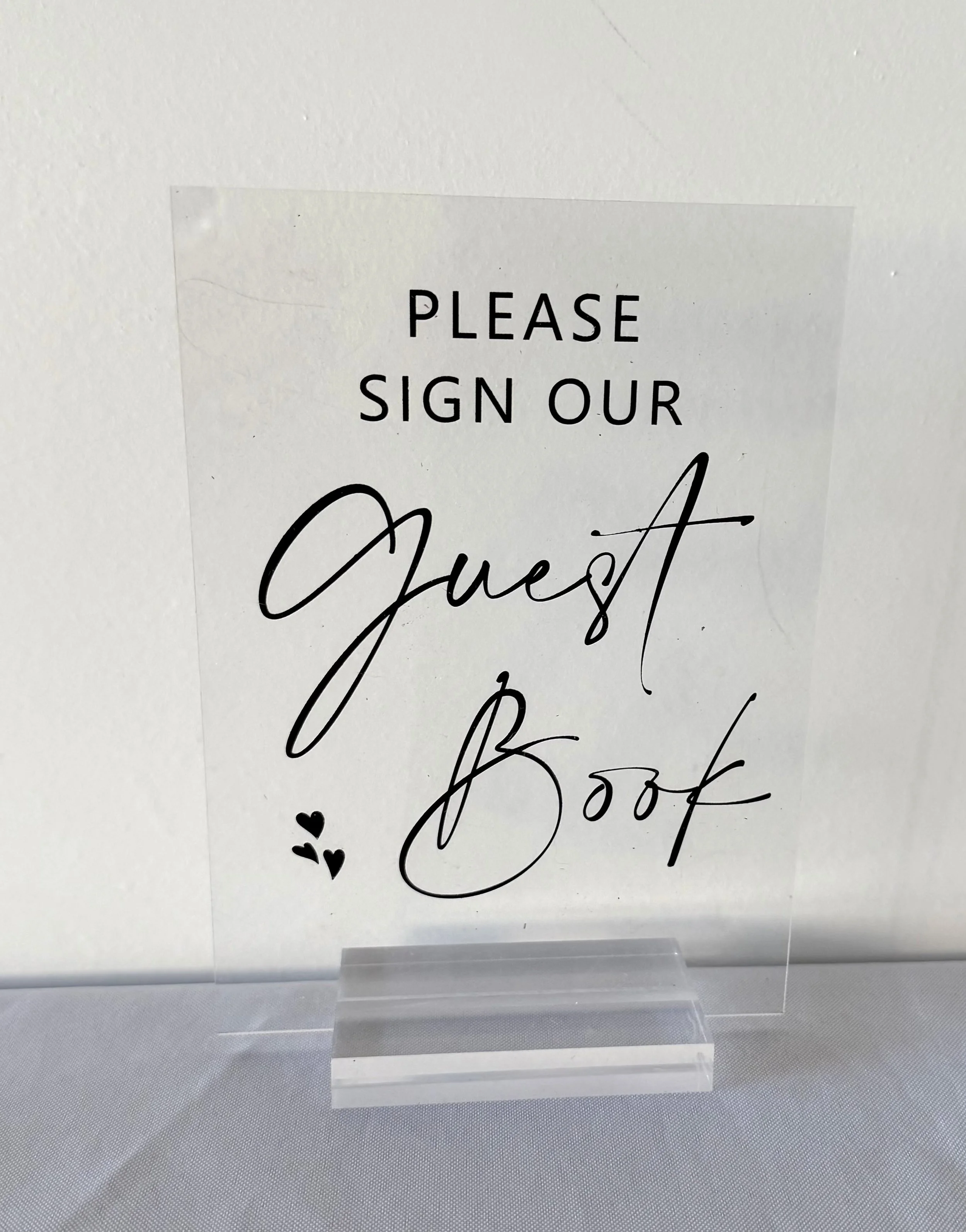 Guest Book Sign - Clear Acrylic - 1 available