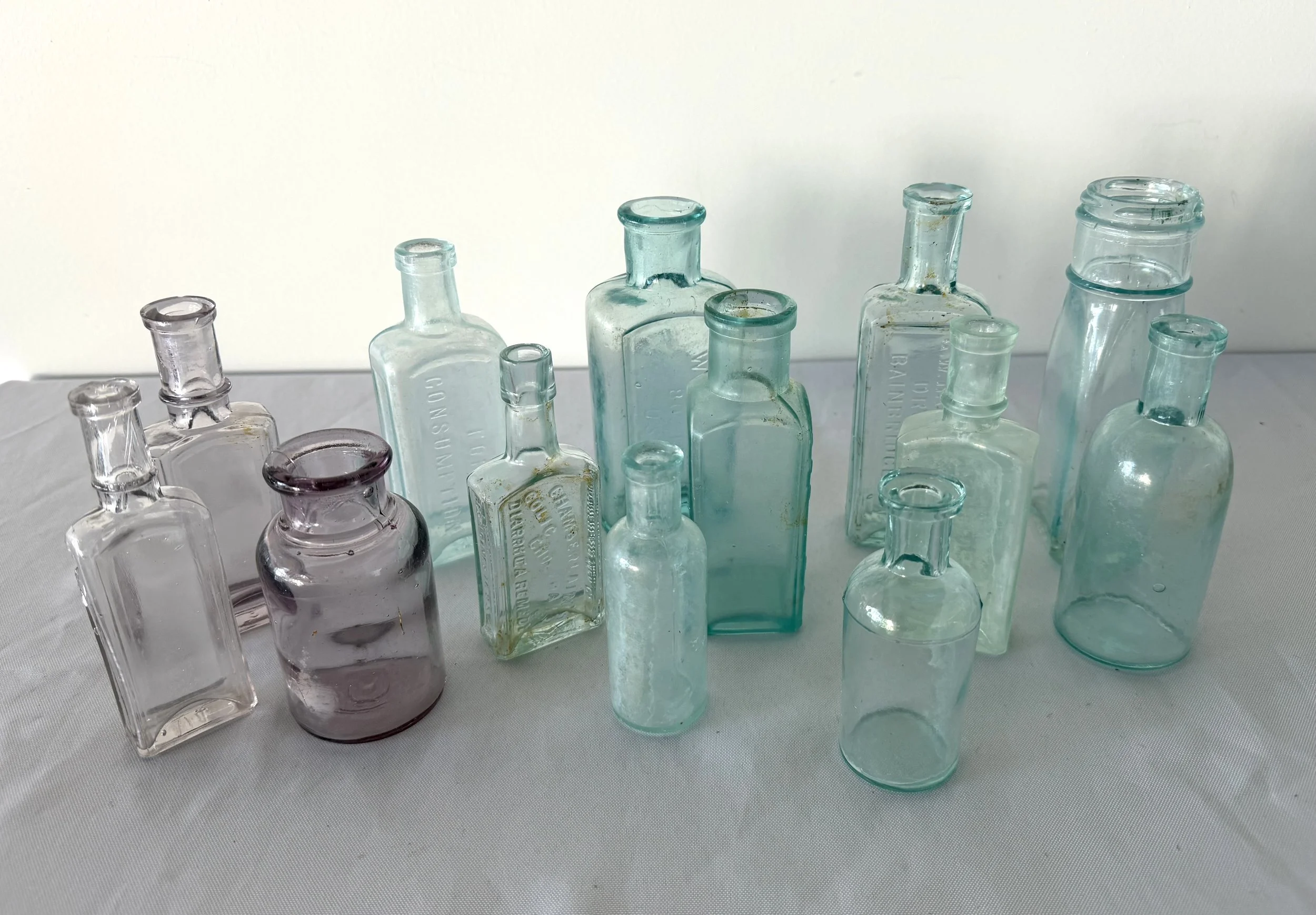 Blue and Purple Glass Vintage Small Bud Vases - 13 Available