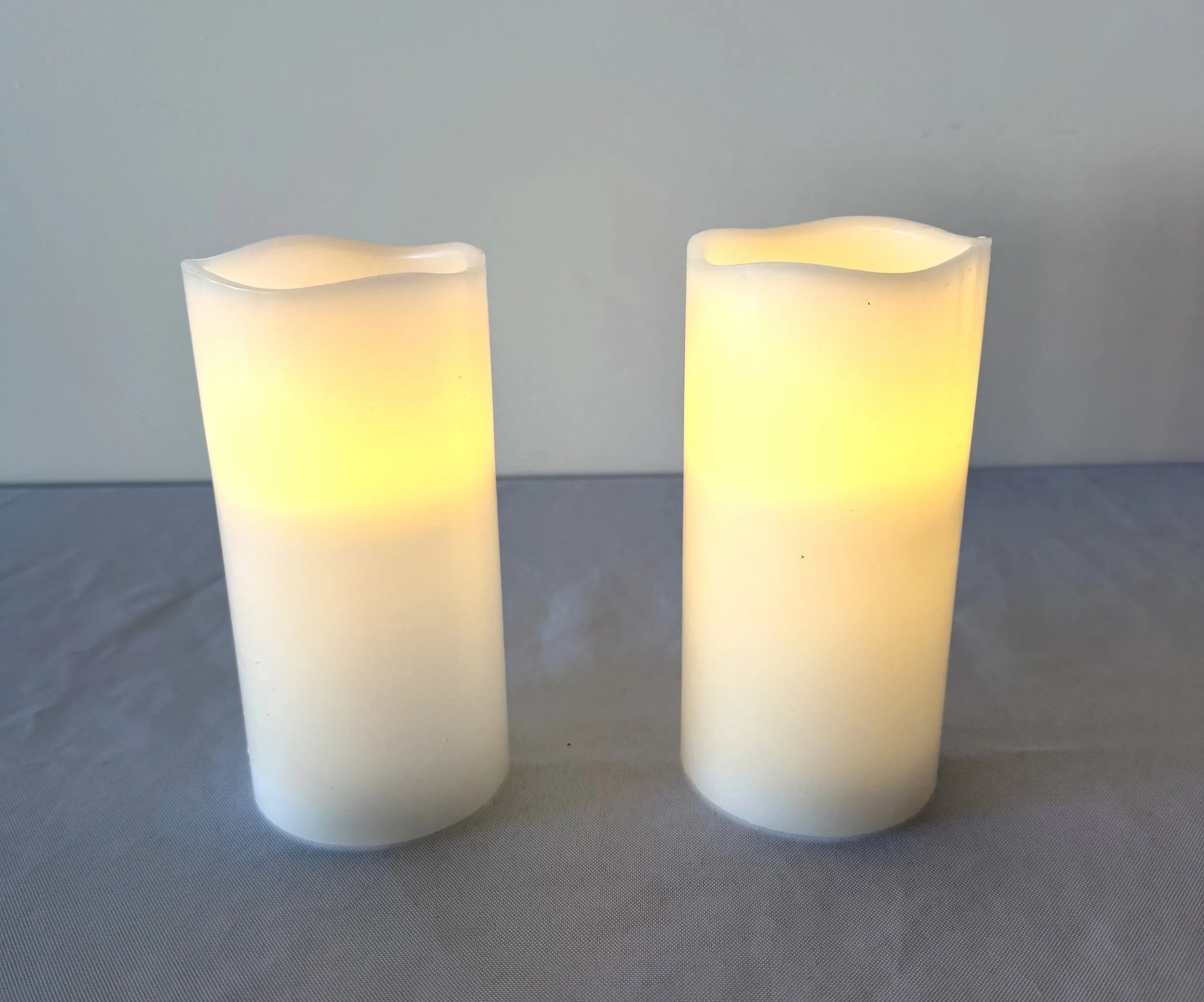 Flameless Wax Candles - White or Ivory