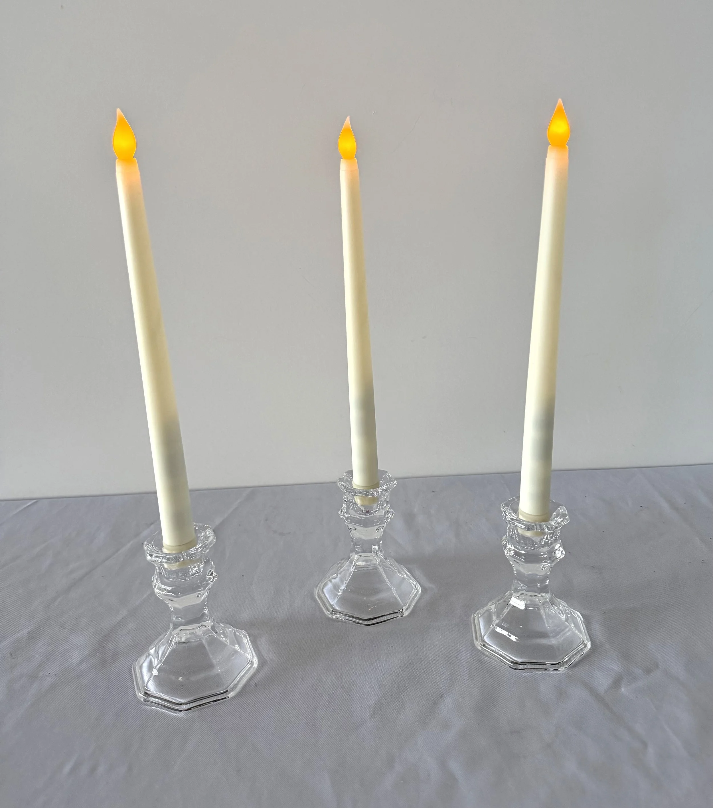 Matching Clear Glass Candle Holders - 30 available