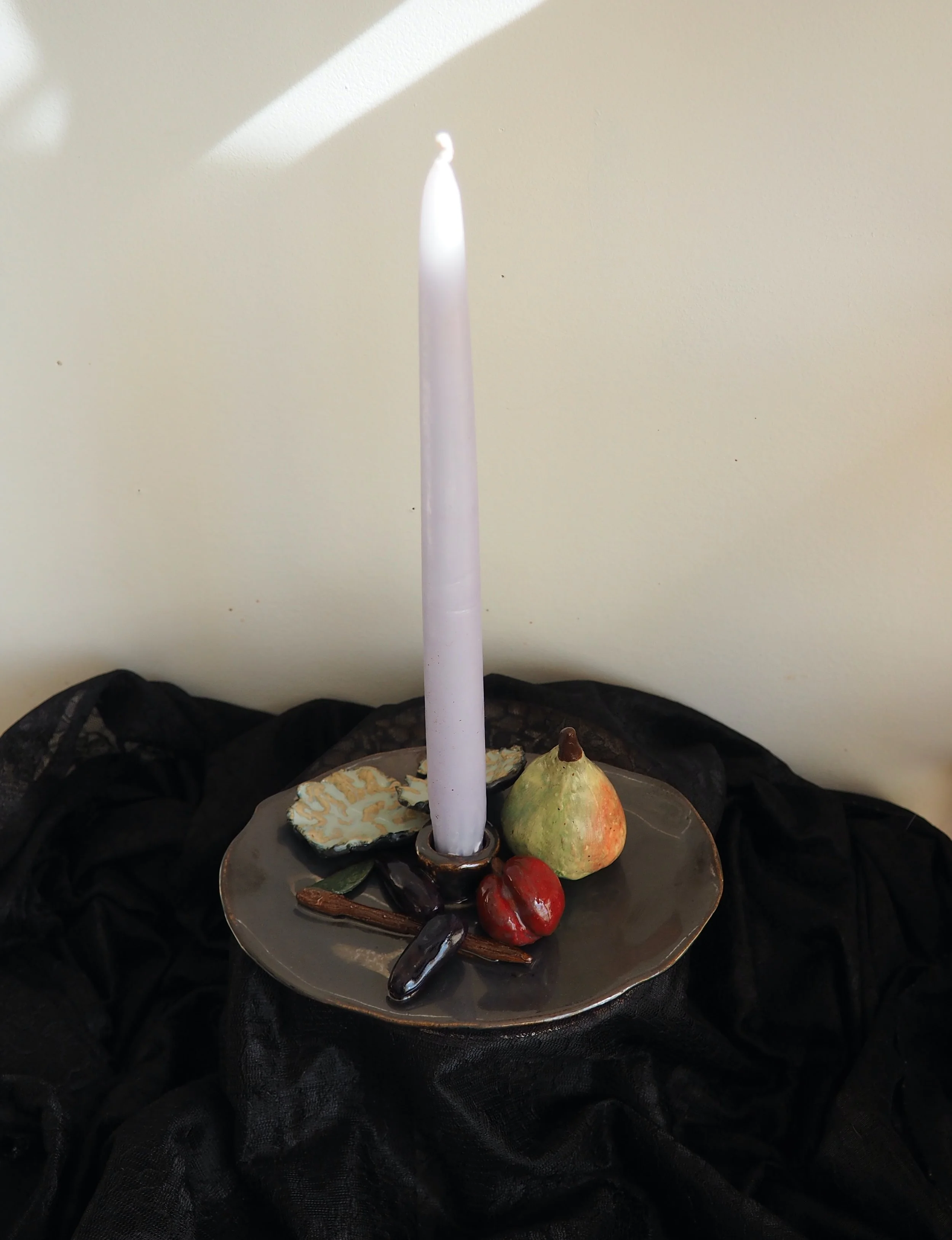 Pear and plum platter (ceramic, 2026)