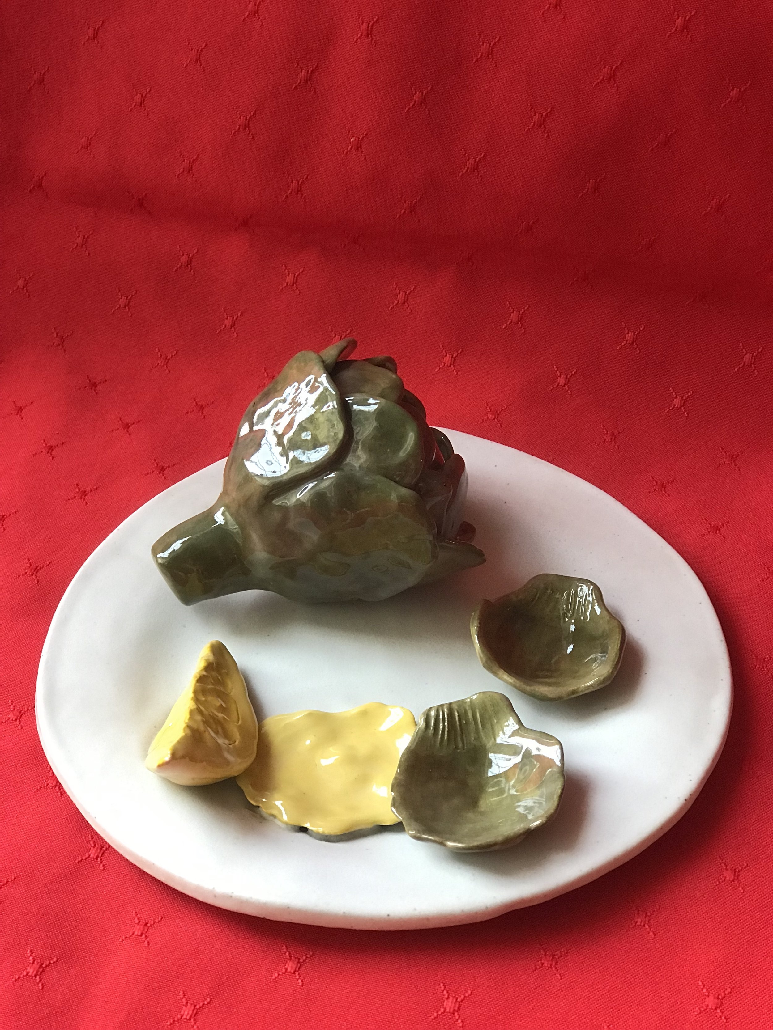 Artichokes and lemon butter (ceramic, 2025)