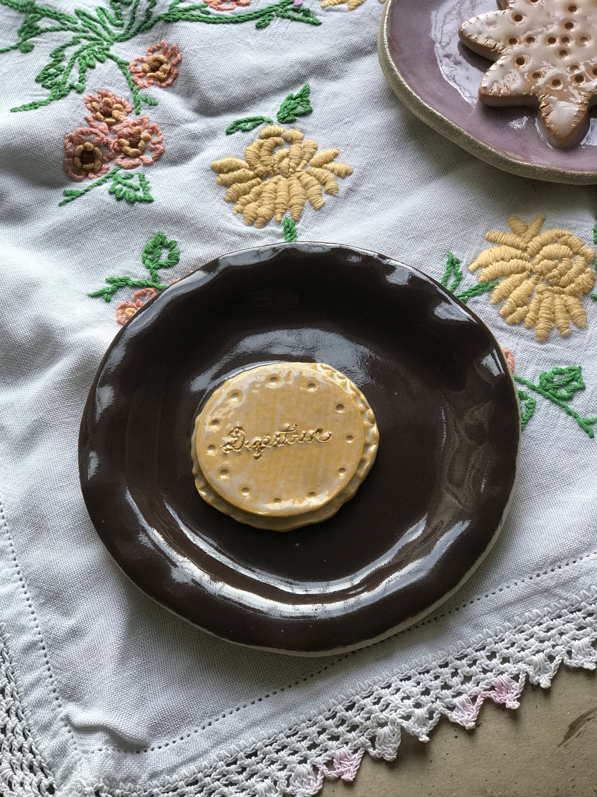 Brown Digestive Cookie Plate