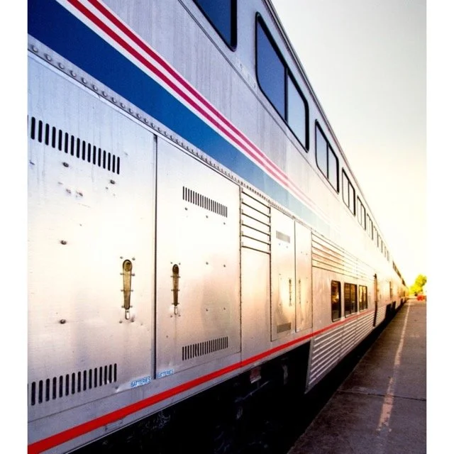 The outside of an Amtrak train