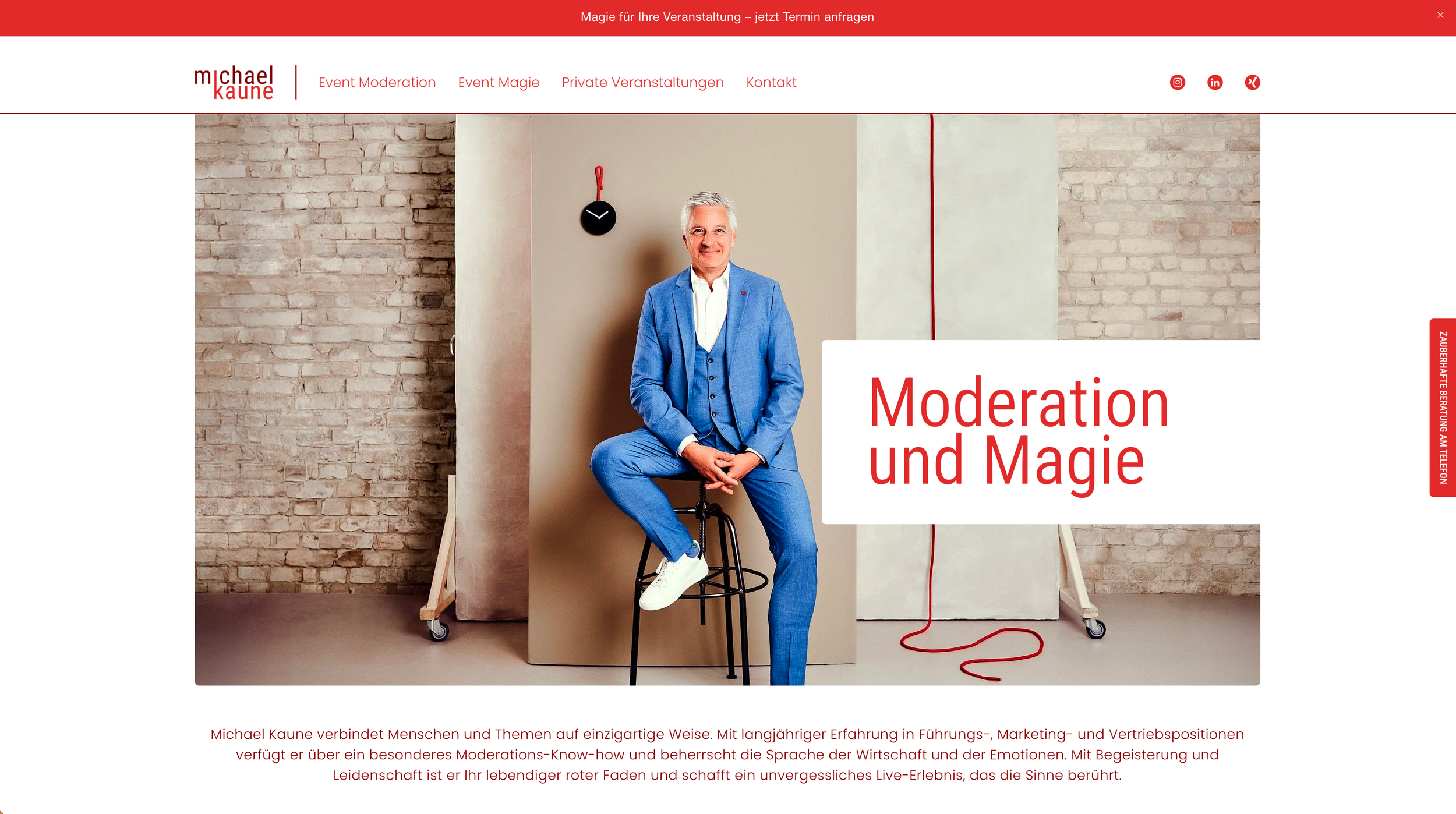 Kunde: Michael Kaune, Live: https://www.moderation-und-magie.de/