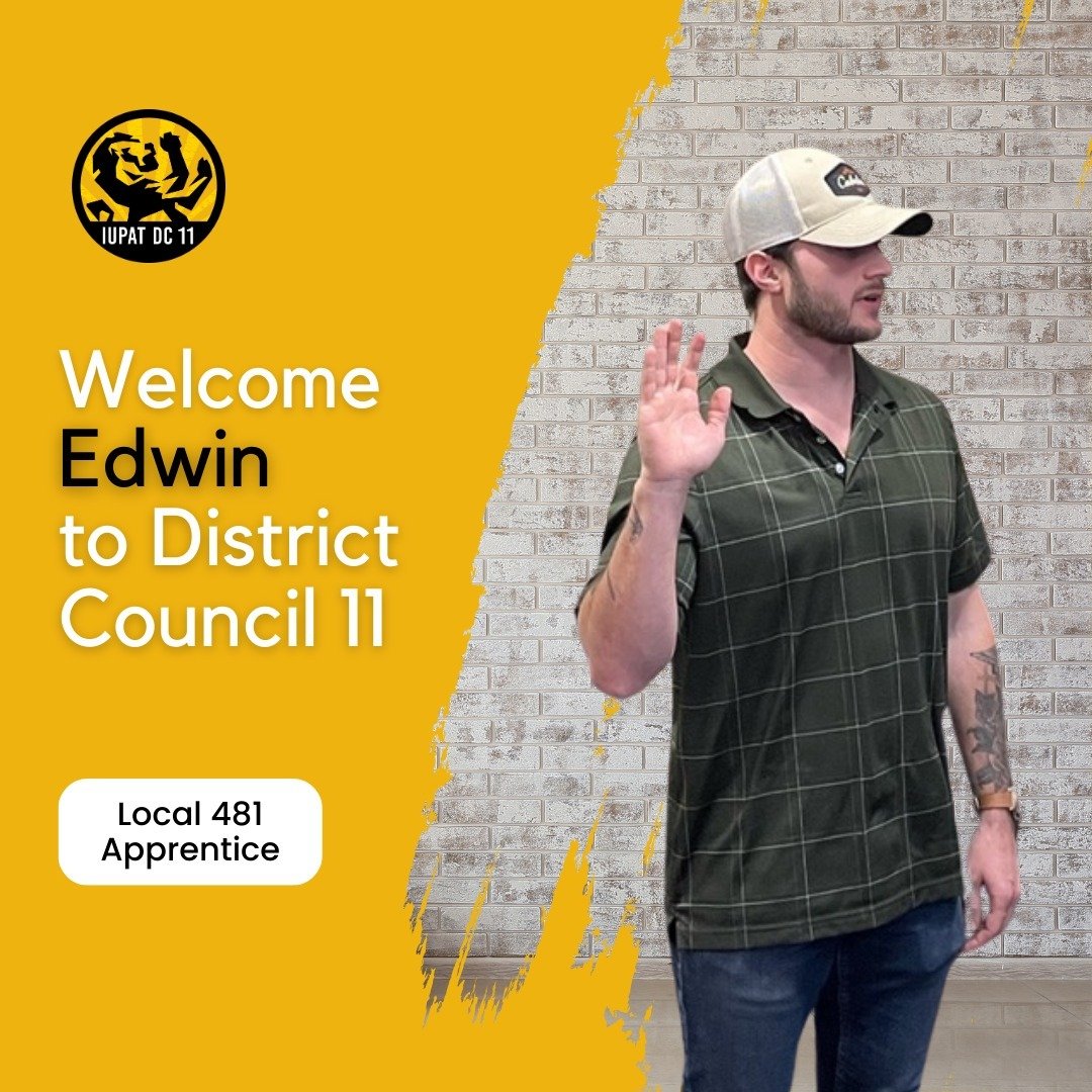 🎉 Welcome to the District Council 11 Family, Edwin! 🎨 

Meet Edwin Luster, the newest member of Local 481, sworn in this March. Edwin joins us as an apprentice commercial painter, bringing his talents and enthusiasm to Mackenzie Service Corporation