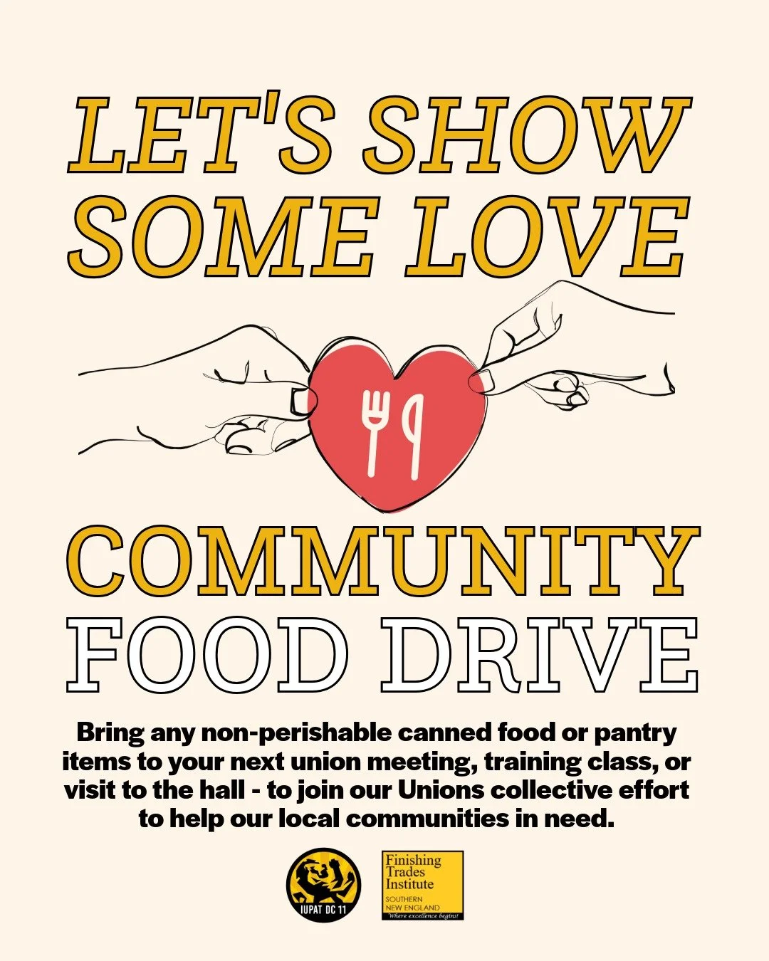 If you haven&rsquo;t heard yet, we&rsquo;re running a food drive at both our facilities to support local shelters and food pantries 💛

These are tough times for many in our communities and every can, box, or bag makes a difference to someone. If you