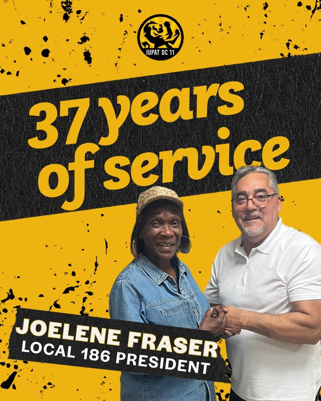 Not many women accomplish what Joelene has...

37 years of service.
President of her Local Union 186.
Local 186 Delegate.
District Council 11 Trustee.
VOC member.
Union activist. 
Obtained almost every speciality training course we offer.
AND has eve