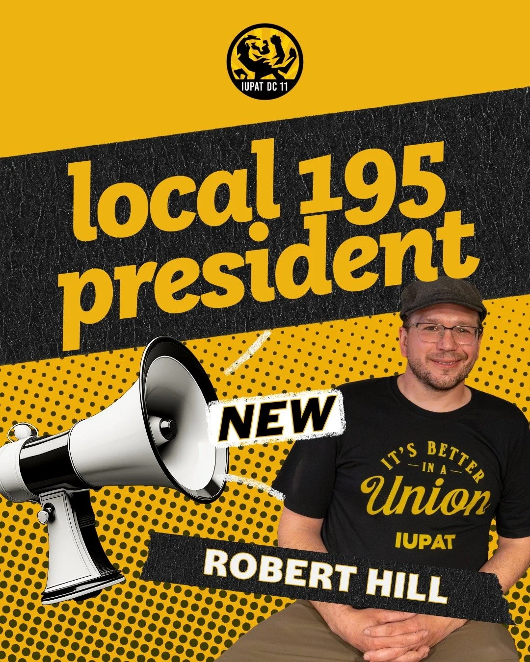 Our new Local 195 President has been in the seat for just a few months and is already making us very proud! 

Help us in celebrating Rob Hill and all the ways he has already and will continue to uplift our Union/Local 195!