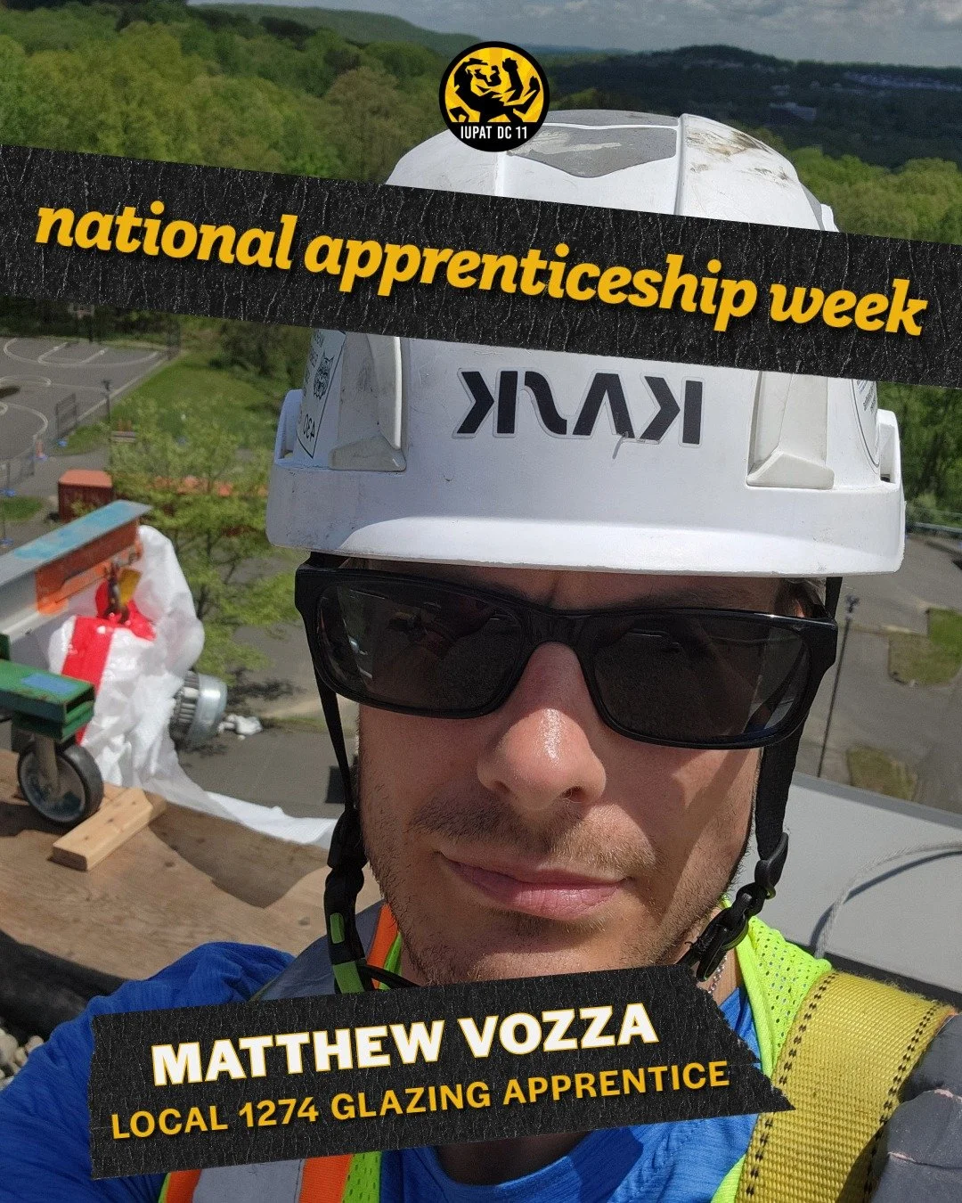 "I absolutely love what I do, and what the union has afforded me in terms of a future and learning something new every day."

That's Matthew Vozza, a Local 1274 Glazing apprentice currently on the job in Cheshire with O&amp;G and honestly, 