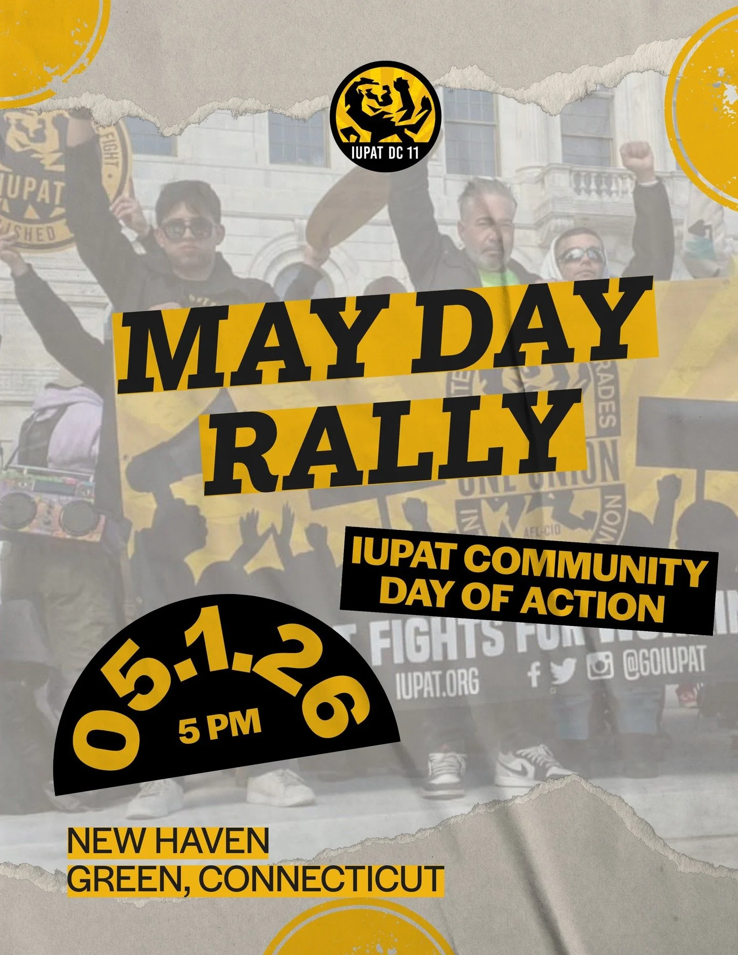 May Day belongs to US. ✊

In two days (Friday, May 1) your DC 11 Family marches on the New Haven Green for International Workers' Day.

In 1886, workers walked off the job demanding the 8-hour workday. Some were beaten, jailed, and even killed but ev