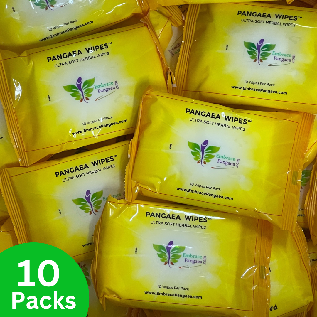 (10 Packs) Ultra Soft Herbal Wipes: Personal On The Go Wipes **Each Pack Contains 10 wipes