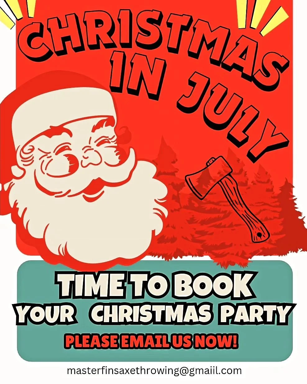 It's that time of Year to start thinking about booking that Christmas Party! 
Whatever if may be for.... family,  friends, the office, &amp; co workers, etc ...
Why not book a private party with us at our axe throwing venue?

Bar ✔️ 
Axes ✔️ 
Buffet 