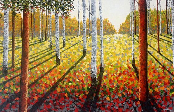 "Un camino para meditar" Técnica acrílico sobre tela 150 x 100 cm.