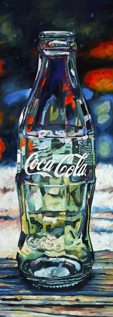 "Refrescante" Óleo sobre tela 150 x 40 cm.
