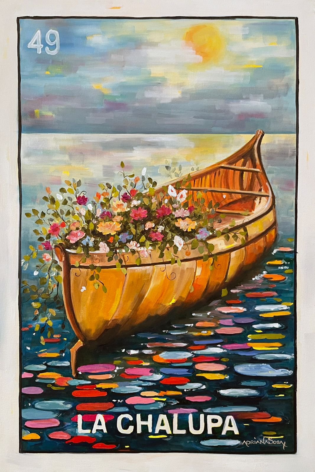 Colección Lotería "La Chalupa". Óleo sobre tela 80 x 120 cm.