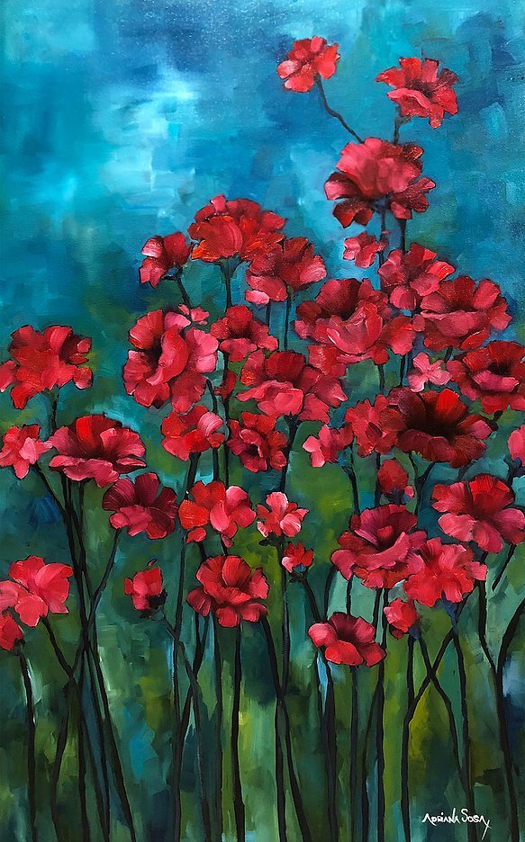 "Rojo Rubí". Óleo sobre tela 80 x 50 cm.