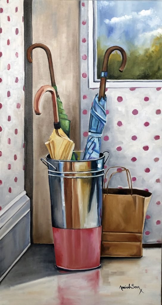 "Esperando". Óleo sobre tela 40 x 80 cm.