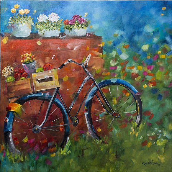 "La compra" Óleo sobre tela 40 x 40 cm.