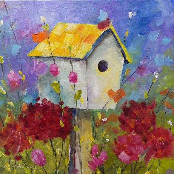 "Lunes por la tarde". Óleo sobre tela 30 x 30 cm.