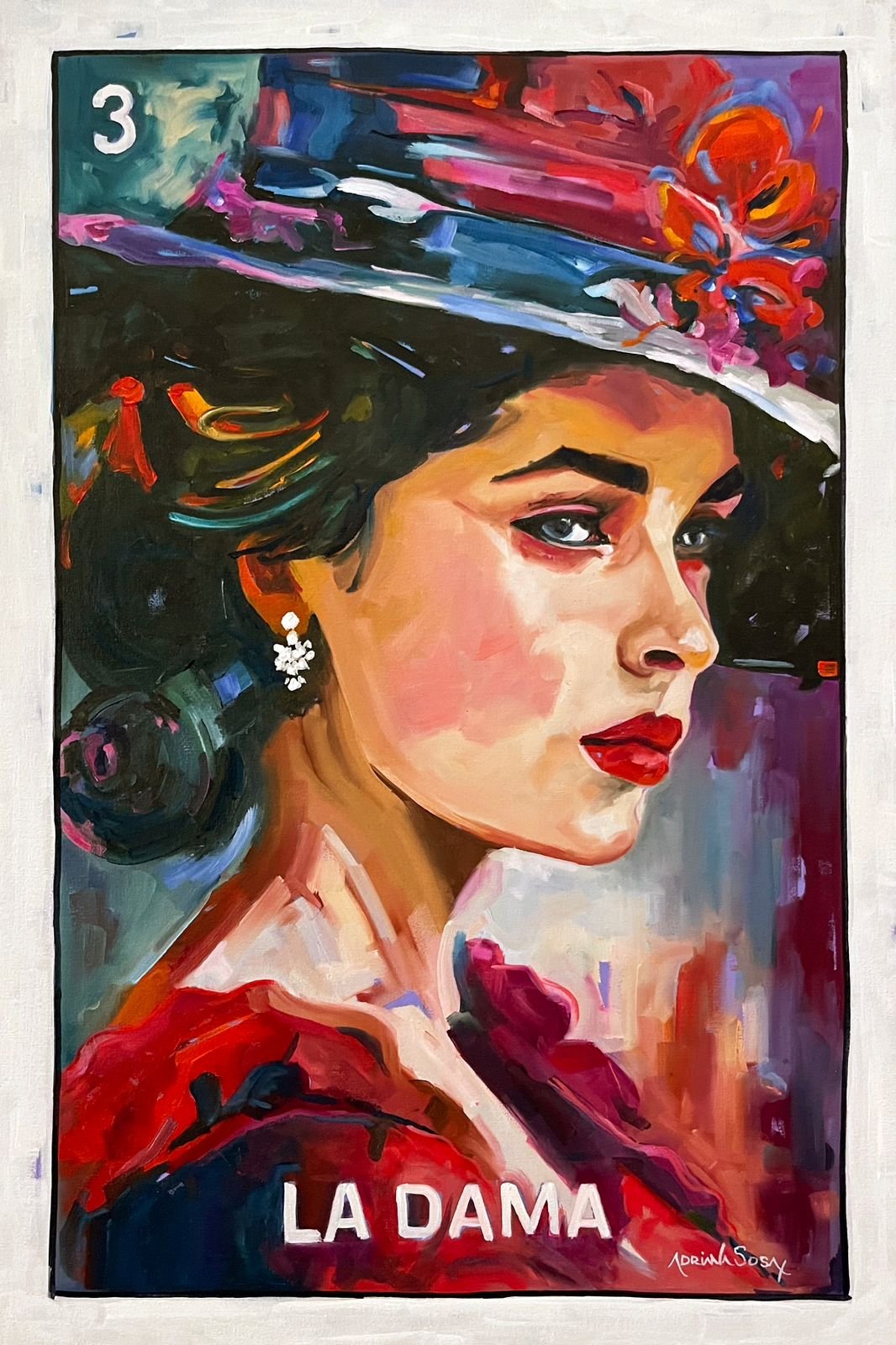 Colección Lotería "La Dama". Óleo sobre tela 80 x 120 cm.